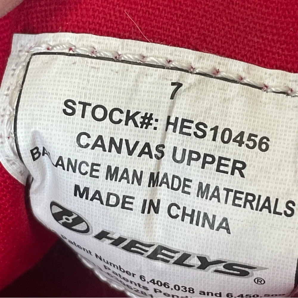 Heelys Red Sneakers with White Logo. Size 7.Skate shoes. Used- has marks.